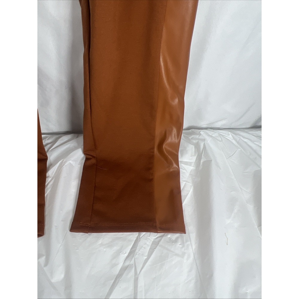 Ashley Stewart Faux Leather Paneled‎ Leggings caramel  22-24Elevated Look Womens - Picture 8 of 15